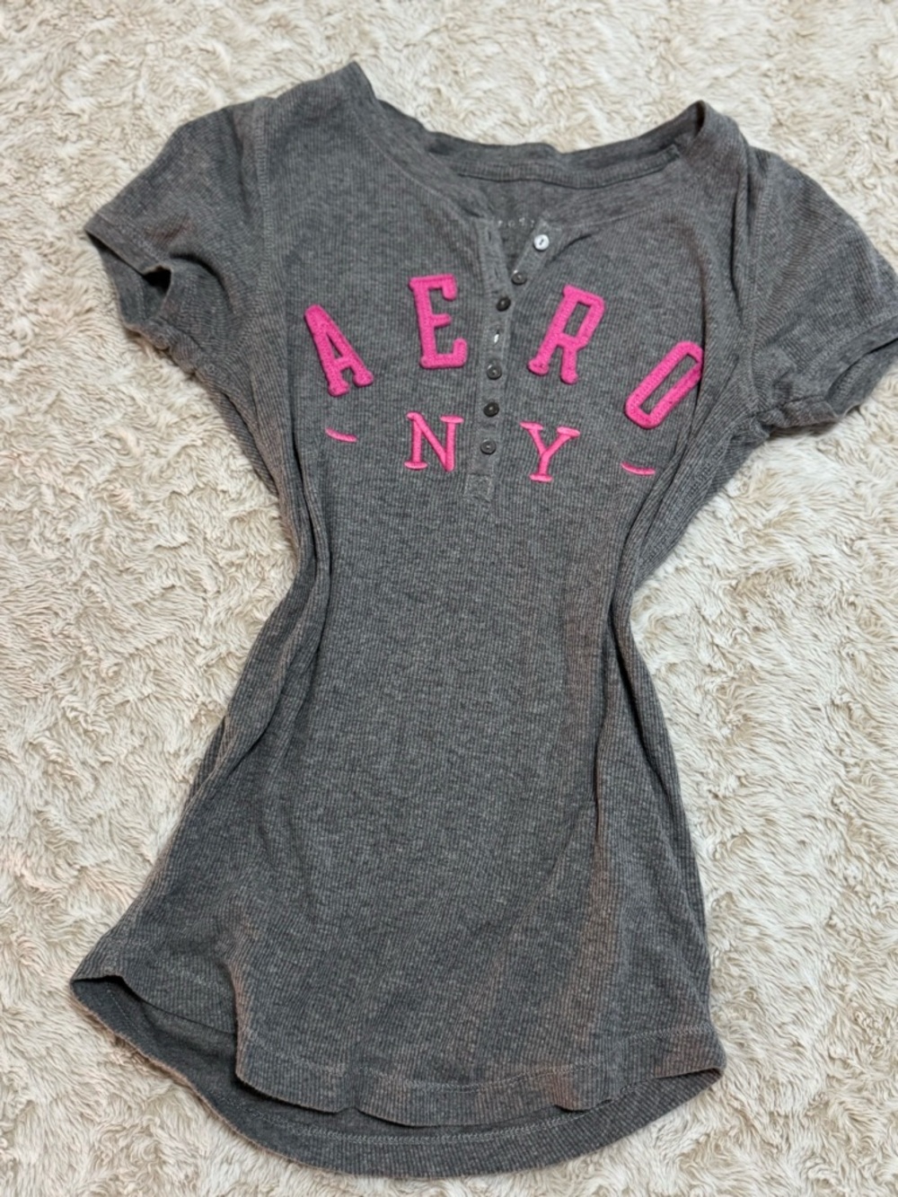Vintage Aeropostale grey & pink top #y2k